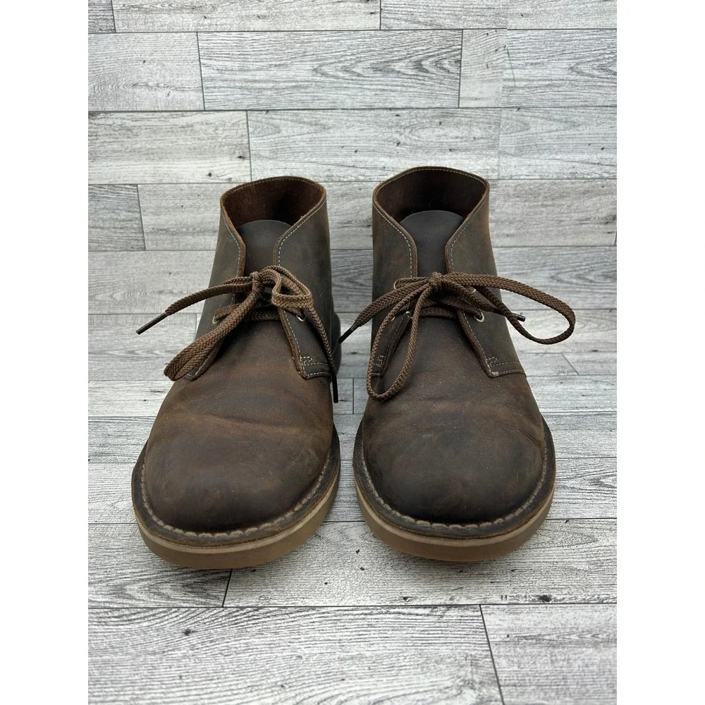 Clarks Bushacre 3 Men Beeswax‎ Brown Leather Chukka Desert Boots Size 9.5M